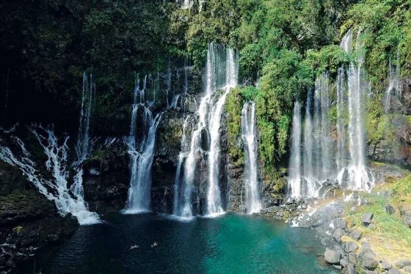 Les chutes de la cascade de Grand Galet dans la vallée de Langevin